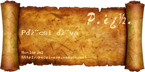 Pécsi Éva névjegykártya