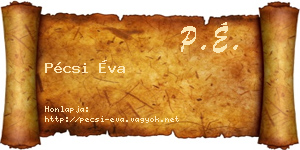 Pécsi Éva névjegykártya