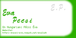 eva pecsi business card